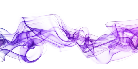 blue purple smooth smoke wave isolated on white or transparent png