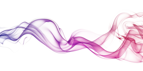 purple pink smooth smoke wave isolated on white or transparent png