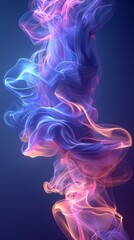 Obraz premium Blue and pink smoke swirls and dances in the air, creating a colorful and dynamic display