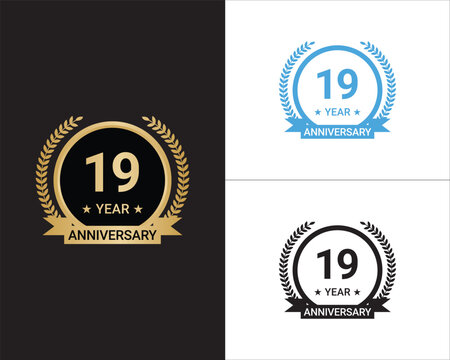 19 Years Anniversary Vector, 19 Years Anniversary Logo