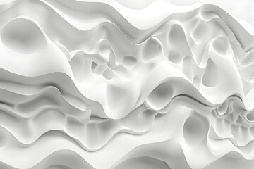 Fototapeta premium 3d render of abstract white background with futuristic organic shapes, 
