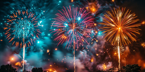 Fototapeta premium 4th of July fireworks