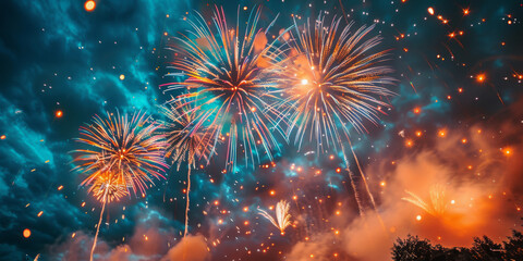 Fototapeta premium 4th of July fireworks