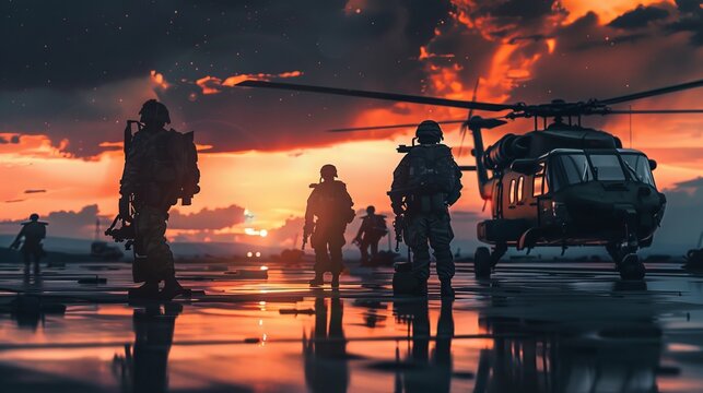 illustration defense sector, soldies, war, battle scene, 16:9