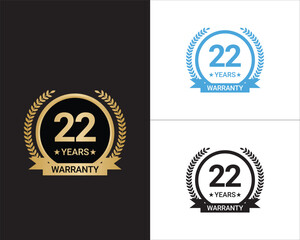 22 Years Warranty Vector, 22 Years Warranty Logo