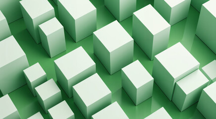 Obraz premium Green and white abstract art, concept art, background