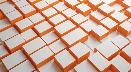 orange and white concept art, abstract art of boxes