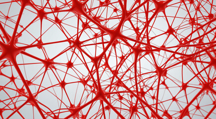 Obraz premium red and white concept art | neurons and connections