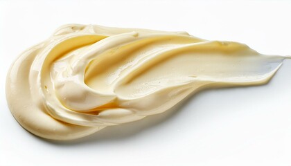 Mayonnaise spread isolated on white, top view, with clipping path 