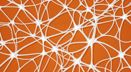 Neurons connections orange white