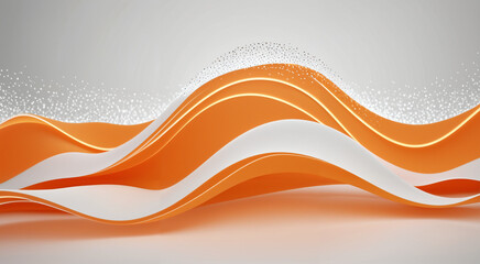 Orange white fluids wave particle