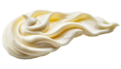 Mayonnaise spread isolated on transparent, top view, with clipping path png