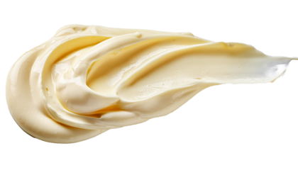 Mayonnaise spread isolated on transparent, top view, with clipping path png