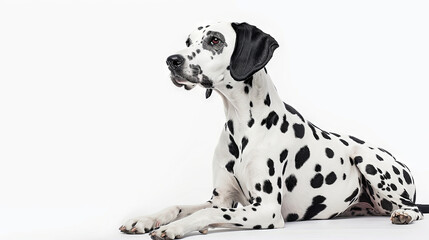 Dalmatian on white isolated background