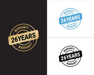Obraz premium 26 Years Warranty Vector, 26 Years Warranty Logo