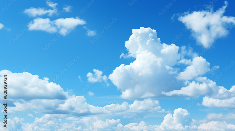 Wall mural blue sky with white cloud background. white cloud with blue sky background