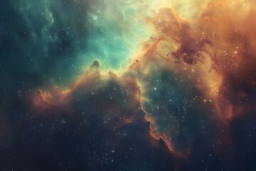 A nebula with a calming color palette and smooth gradients, creating a peaceful desktop background