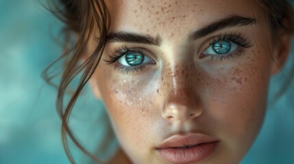 beautiful woman with a melancholic gaze, her eyes conveying a sense of longing and introspection