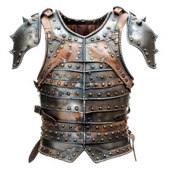 Medieval Armor Breastplate with Shoulder Guards Isolated without Background