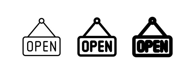 Editable store sign open vector icon. Food, restaurant. Part of a big icon set family. Perfect for web and app interfaces, presentations, infographics, etc