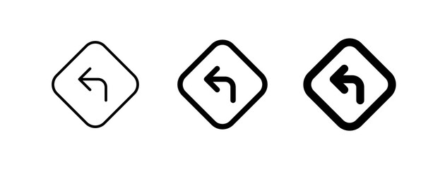 Editable turn left vector icon. Map, location, navigation. Part of a big icon set family. Perfect for web and app interfaces, presentations, infographics, etc © Totto House