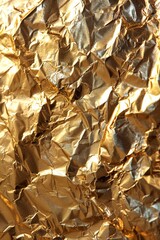 Metallic foil in shimmering gold, creating a reflective and elegant background for opulent visuals