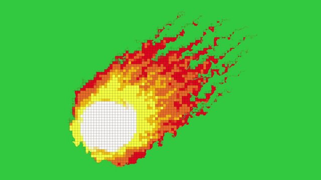 4K Green Screen Pixel Fire power effect, Twisted spin fire pixel
