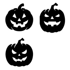 set of halloween pumpkins