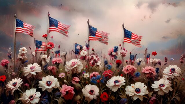 flags in the city