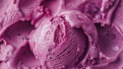 Fototapeta premium Creamy redpurple ice cream, highlighting its exquisite texture selective focus, luxurious delight, whimsical, overlay with a fine china backdrop