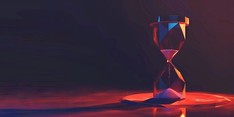 timeless classic hourglass with flowing sand, generative AI