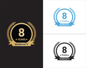 8 Years Warranty Vector, 8 Years Warranty Logo