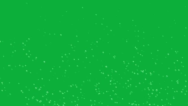 Bubbles motion graphics with green screen background, loop