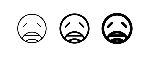 Editable weary, tired face vector icon. Part of a big icon set family. Perfect for web and app interfaces, presentations, infographics, etc