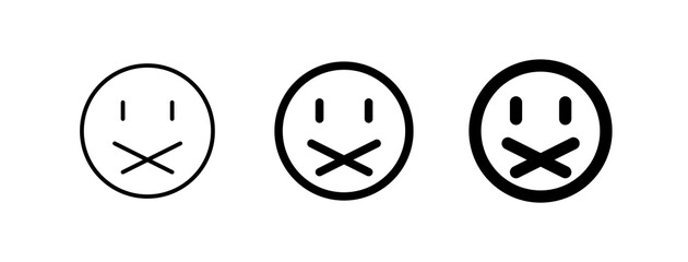 Editable cross mouth, mute, silent vector icon. Part of a big icon set family. Perfect for web and app interfaces, presentations, infographics, etc