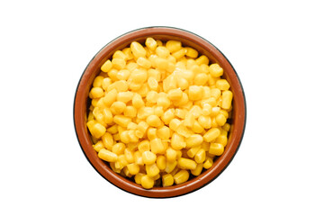 sweetcorn in bowl isolated