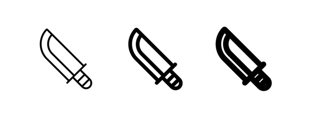 Editable knife, machete, hunting knife vector icon. Part of a big icon set family. Perfect for web and app interfaces, presentations, infographics, etc