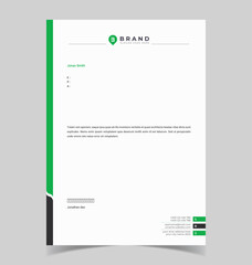 Abstract business letterhead template design for business project. Corporate green letterhead design. Creative Office letterhead layout with company logo and icon. © Graphic_Era