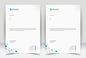 Abstract business letterhead template design for business project. Corporate letterhead design with color variation bundle. Creative Office letterhead layout with company logo and icon.