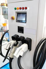 Electric vehicles charging station close up