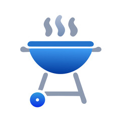  blue BBQ grill for outdoor cooking