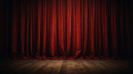 Bold red velvet curtain background for performances.