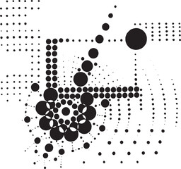 Abstract circles composition texture blot dots pattern black and white hand drawn clip art design background gothic ink stains dots spot sketch illustration monochrome grayscale flat graphic texture