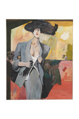 Fototapeta premium portrait of a woman in a dress,Art , painting ,drawing 