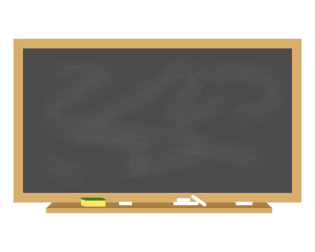 Blackboard with wooden frame. Vector illustration