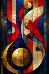 Fototapeta premium Elegant Abstract Design Stained Glass Window