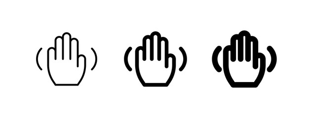 Obraz premium Editable hand gesture wave vector icon. Part of a big icon set family. Perfect for web and app interfaces, presentations, infographics, etc