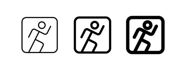 Editable running stick figure, action vector icon. Part of a big icon set family. Perfect for web and app interfaces, presentations, infographics, etc