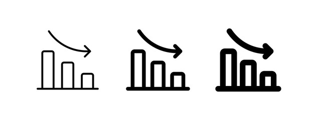 Editable bar chart, investment loss vector icon. Part of a big icon set family. Perfect for web and app interfaces, presentations, infographics, etc