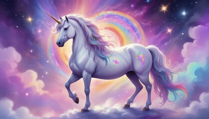 painting-A-majestic-white-unicorn-with GENERATE AI